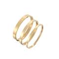 Set di tre bracciali rigidi dorati in acciaio inossidabile lucido in varie larghezze - 4mm / Oro