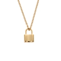 Ciondolo a lucchetto in oro lucido con catena a maglie minimalista in acciaio inossidabile - Oro [Solo pendente]