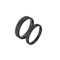 Minimalistische zwarte matte titanium stalen koppelringen met gezandstraalde afwerking - US 10 / Zwart Brede Versie