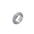 Anillo giratorio para hombre en acero inoxidable con mantra sánscrito y símbolos sacro - US 7 / Color Acero
