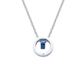 Collana con pendente a doppio anello LOVE in acciaio inossidabile argento e blu - Blu (Con Catena)
