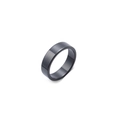 Minimalist black ceramic ring for men featuring a matte finish and smooth flat band design - US 6 / Black