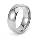 Polished silver tungsten steel ring with a minimalist flat band design for men and women - US 5 / 8mm / Steel