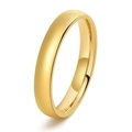 Anillo de tungsteno dorado pulido con superficie redondeada lisa y acabado de espejo - US 5 / 4mm / Dorado