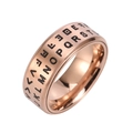 Heren draaibare ring van roségoud roestvrij staal met gegraveerde letters en matte finish - US 6 / Roségoud