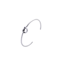 Minimalist knot C-shaped open cuff bracelet for women in vintage antique silver finish - Antique Silver