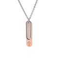 Tweekleurige roestvrijstalen ketting met You are my life gravure en kristallen kruisje - Roségoud (Met Ketting)