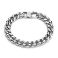 Brede herenarmband van roestvrij staal met Cubaanse schakels en een gepolijste spiegelafwerking - 18cm