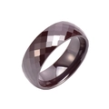 8mm zwarte keramische ring met onregelmatige gefacetteerde oppervlakken voor dames en heren - US 6 / Zwart