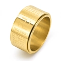 Anello rotante dorato in acciaio inossidabile con incisione del Sutra del Cuore - US 7 / Oro