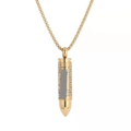Collar de hombre con colgante de bala en acero inoxidable dorado con grabado religioso - Solo Colgante (Sin Cadena) / Dorado