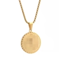 Polished gold round letter GOD pendant necklace with square chain for fashion wear - Gold Pendant Only (Without Chain)