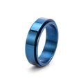 Détail d'une bague rotative en acier bleu avec finitions brossées et polies - US 5 / Bleu