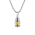 Halskette mit Anhänger aus Titanstahl, Mantra-Zylinder mit goldenem Drehrad - Gold [Nur Anhänger]