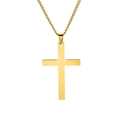 Collier avec pendentif croix en acier inoxydable poli doré pour homme et femme, style épuré - Pendentif Seul (Sans Chaîne) / Or