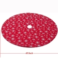48 inch red Christmas tree skirt with white snowflake patterns for holiday home decor - Red Snowflake Tree Skirt / Red