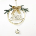 Rustic wooden Christmas wreath with Merry Christmas lettering and LED lights - Hollow Christmas Wreath - Without Light String