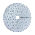 Détail de la jupe de sapin de Noël en peluche blanche avec paillettes flocons d'argent - Jupe de Sapin à Paillettes Argentées / 90cm