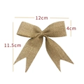 Handmade burlap Christmas bow ornament for holiday trees, 12cm width natural jute decor - 12*12cm / 4cm Burlap Natural