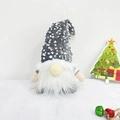 Dettaglio dello gnomo di Natale con cappello grigio di paillettes e lunga barba bianca - Grigio (Con Luce LED)