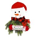 Décoration murale bonhomme de neige de Noël lumineuse avec panneau Merry Christmas et épines - 50*34CM / Bonhomme de Neige Avec Aiguilles de Pin