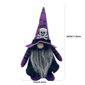 Gnomo de Halloween con gorro de murciélago púrpura y barba gris, decoración de 30 cm - Gnomo de Halloween Sombrero Recto Púrpura