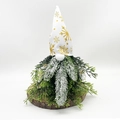 Christmas gnome with pine needle body, golden snowflake hat and natural wood base - Gold Tree Man / 18*28 / Gold