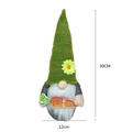Easter gnome plush with green knit hat and large orange carrot decor, 30cm height - Green Carrot Gnome