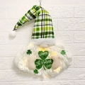 Décoration murale gnome de la Saint-Patrick avec trèfle et lumières LED chaudes - Suspension Gnome Sans Visage Feuille Verte / Vert