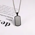 Industriële roestvrijstalen militaire dogtag-ketting met golfpatroon en zilver-zwarte textuur - Hanger met Tarweketting