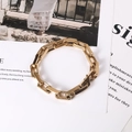 Bracciale a catena moderno in acciaio inossidabile dorato per uomo con chiusura sicura - Oro