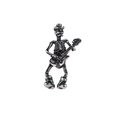 Pendaglio a teschio rock con chitarra e cappello in acciaio inossidabile argento - Solo Ciondolo (Senza Catena)
