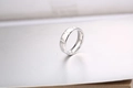 Anello di coppia in acciaio al titanio argento con trama a righe verticali e fascia interna - Taglia US 8 / Argento (Donne)