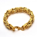 Bracciale a catena rettangolare industriale in acciaio inossidabile dorato con chiusura - 22cm / Oro