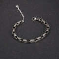 Vintage industrial style square link chain bracelet in gunmetal finish with lobster clasp - Bronze