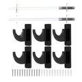 6-pack black wall mounts for lightsabers and guitars with mounting hardware included - Black (3 Pairs)