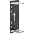Vertical wall-mounted acrylic lightsaber display rack with star-cutout metal backplate - Black