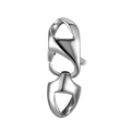 Polished titanium steel lobster clasp with connector ring for jewelry making - Large Mirror Polished Connector (CA295)