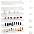 Set di 6 mensole a muro in acrilico bianco con design a onda per smalti e cosmetici - Bianco