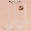 Juego de 4 soportes de acrílico transparente para donuts con base cuadrada y ejes - Base Cuadrada de 4 Piezas / Transparente