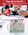 Salvadanaio 20k Smash Box in acrilico 18cm con design labbra rosse e griglia di risparmio - Stile Sfida di Risparmio 20k (81110)