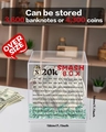 Acrylic smash box savings bank for $20,000 goal, large capacity clear money storage box - Large 20k with Pen