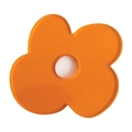 Orangefarbener Acryl-Untersetzer in Blumenform und Deko-Vasen-Ornament, matt-glänzend - Orange
