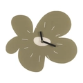 Modern olive green floral acrylic wall clock with minimalist black hands and white markers - Flower Style