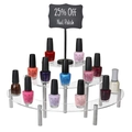 Présentoir acrylique transparent à 3 niveaux avec supports en métal pour maquillage - Style Pilier en Acier Inoxydable Transparent
