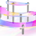 Présentoir semi-circulaire en acrylique irisé à 3 niveaux avec colonnes en métal - Iridescent