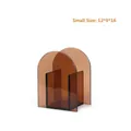 Amber acrylic double arch vase for dry flower decor, small size 12x9x16cm - Amber Small / 12*9*16cm