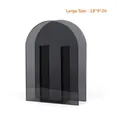 Large smoke grey acrylic arch vase, 18x9x26cm, modern minimalist geometric home decor - L / Black