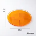 Modernes rundes Tablett aus orangefarbenem Acryl mit vier Fächern für die Heimdekoration 30cm - 30x30x5cm / Orange