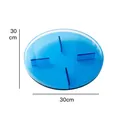 Rundes Organizer-Tablett aus blauem Acryl mit vier Fächern und 30 cm Durchmesser - 30x30x5cm / Blau